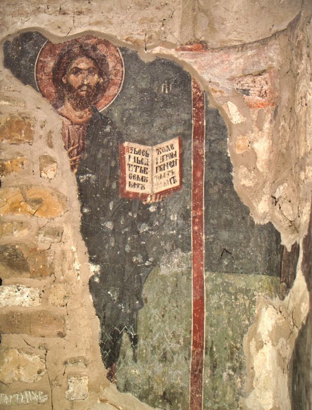 Фреска Исуса Христа у Петровој цркви. Фотографија је власништво сајта Фонд Благо.