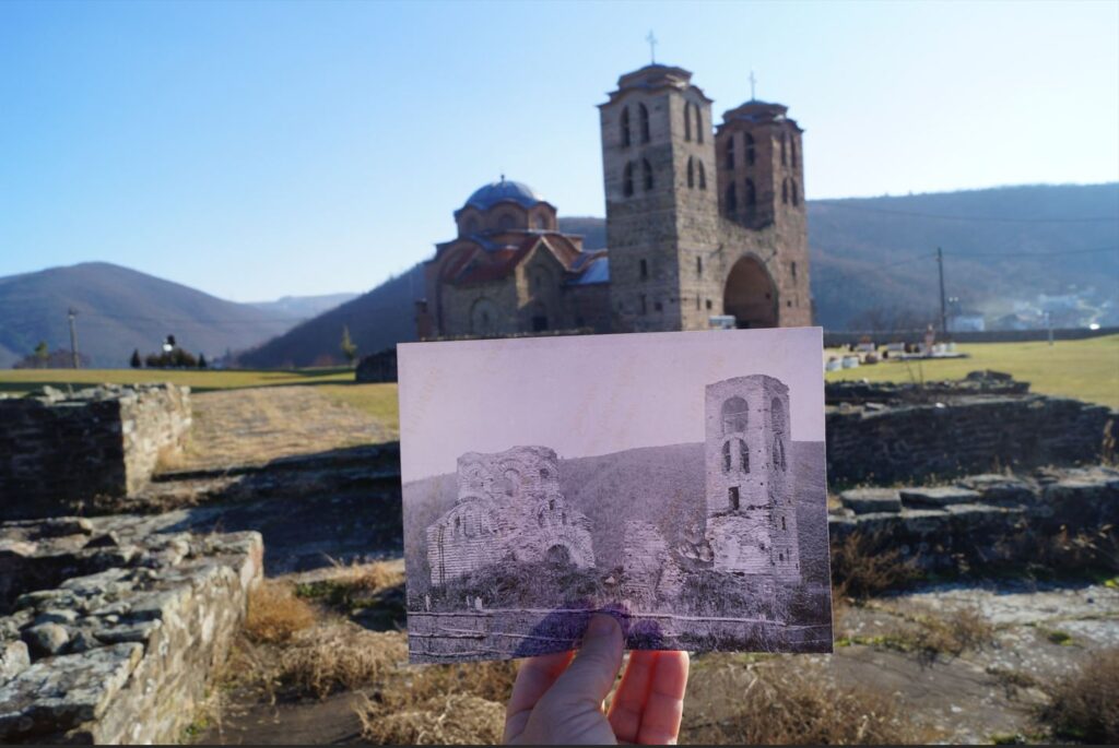 Манастир Светог Николе у Куршумлији, некад и сад. Аутор фотографије је Милан Савић.