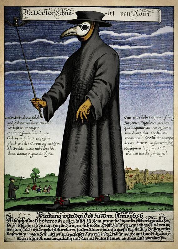 Доктор за кугу, 17. век. Фотографија преузета са Википедије.